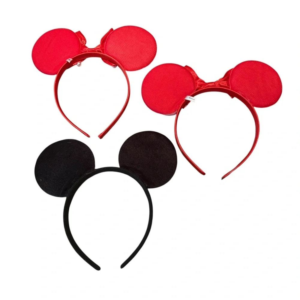 DISNEY Mouse Ears Birthday Party Costume Headbands — NWOT—Extras from 6 y/o Bday